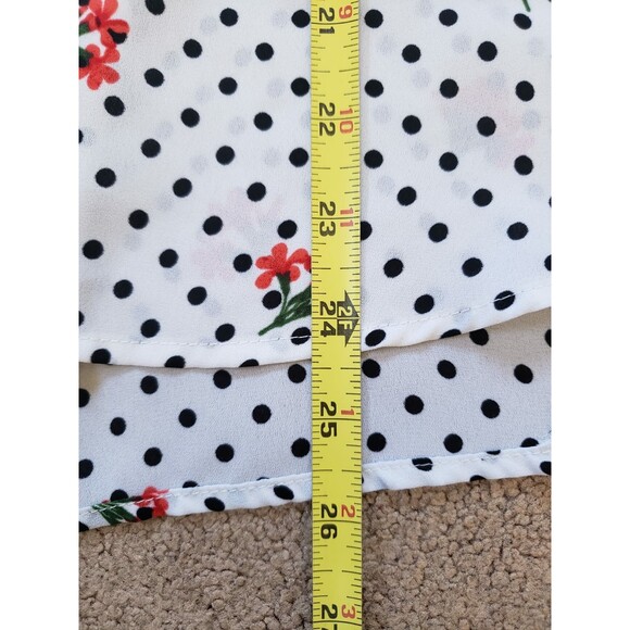 Liz Claiborne Career Petite Women's Sleeveless Top Sheer Polka Dot Floral Large - Picture 4 of 5